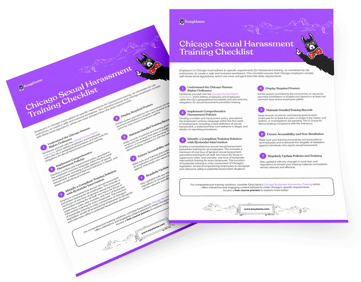 Chicago Sexual Harassment Training Requirements Checklist