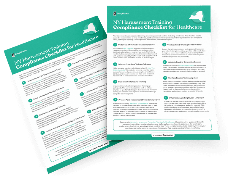 New York Harassment Training Compliance Checklist for Healthcare