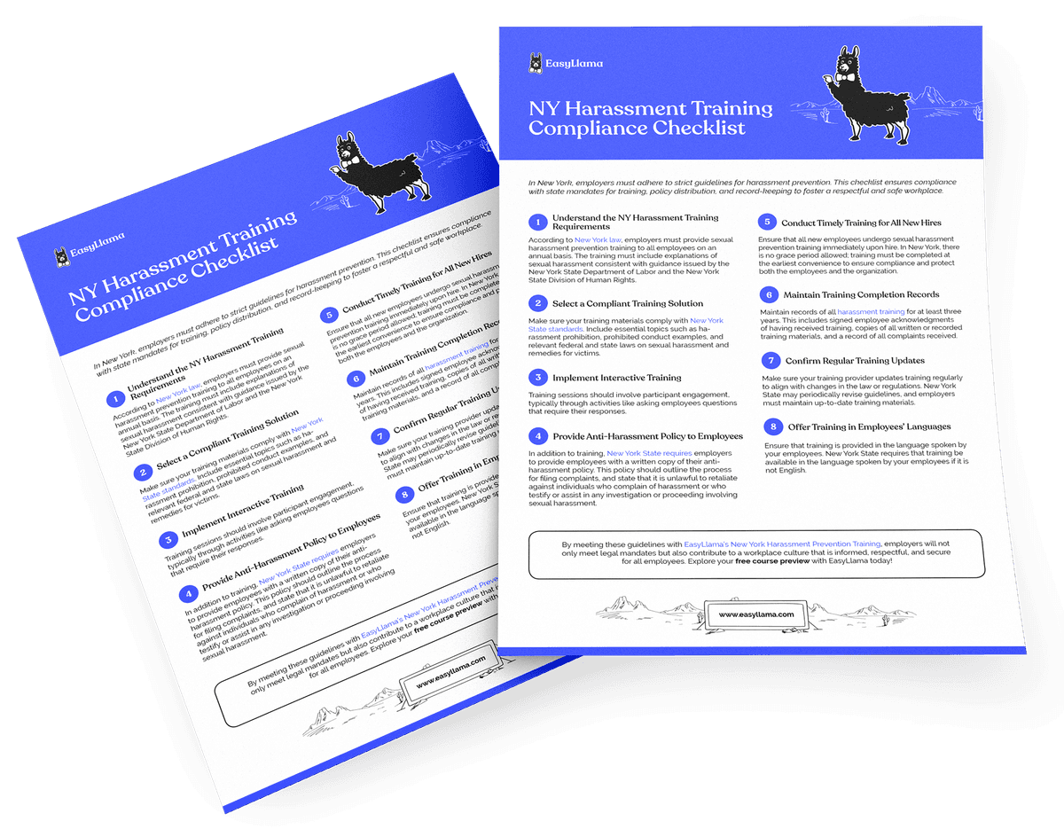 NY Harassment Training Compliance Checklist