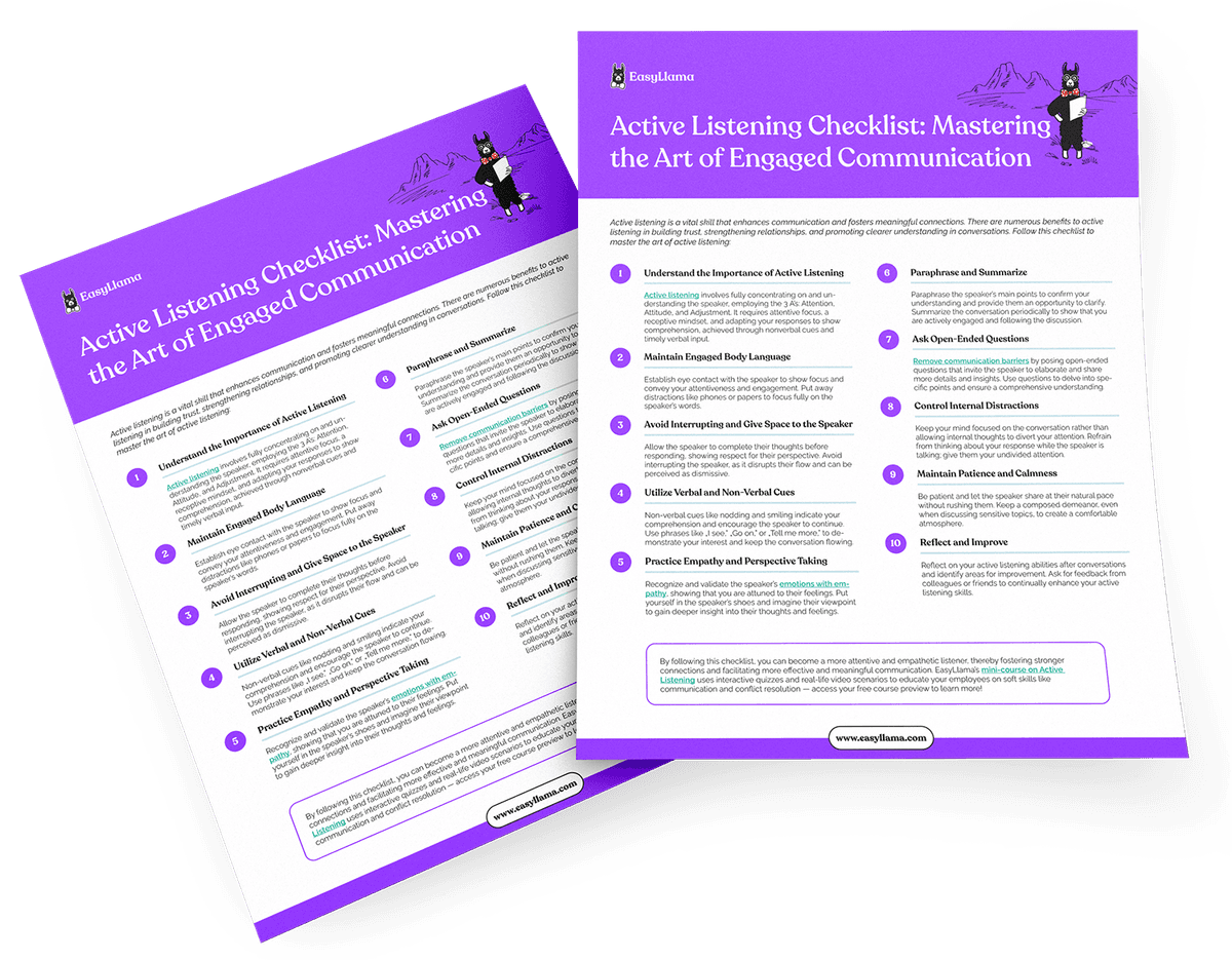 Active Listening Checklist: Mastering the Art of Engaged Communication