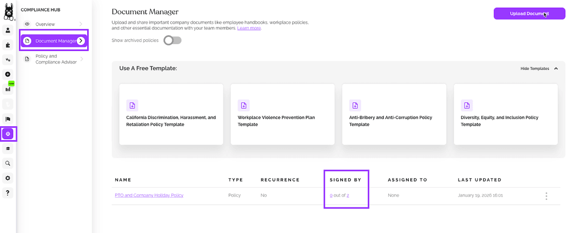 Easyllama dashboard compliance hub.png