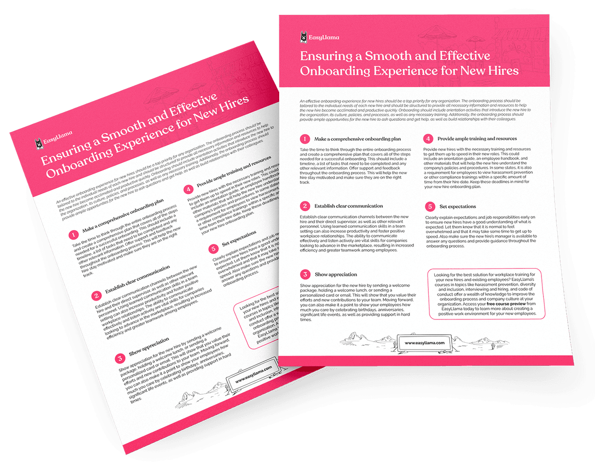 Ensuring a Smooth and Effective Onboarding Experience for New Hires