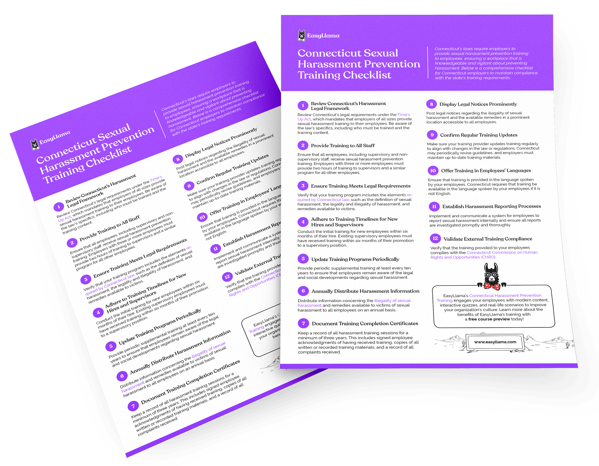 Connecticut Sexual Harassment Training Requirements Checklist